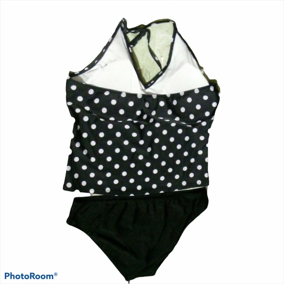 Bobbie Brooks Polkadot Halter Tankini - Picture 3 of 5